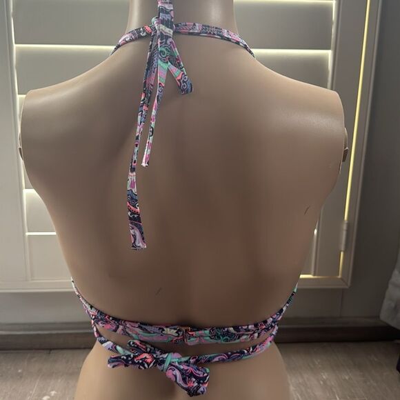 Victoria Secret PINK Women’s Unforgettable Swim Bikini Top Halter Paisley Sz 34A - Picture 3 of 7